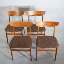 Danish dining chairs in teak. 1950's. Danska matstolar