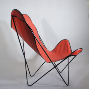 Easy chair in steel and letherette. Butterfly chair. Fladdermusfåtölj Wigerdals