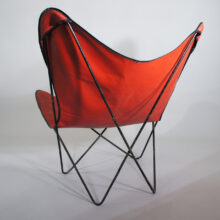 Easy chair in steel and letherette. Butterfly chair. Fladdermusfåtölj Wigerdals