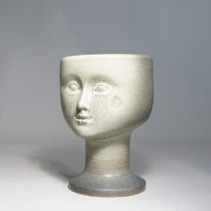 Lisa Larson ceramic flowerpot with face. Blomkruka ytterkruka ansikte wigerdals