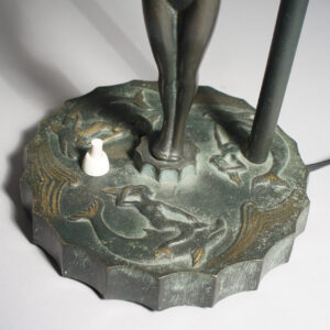 Art Deco table lamp in bronze. Sweden 1920-30's. Bordslampa i brons art deco jugent