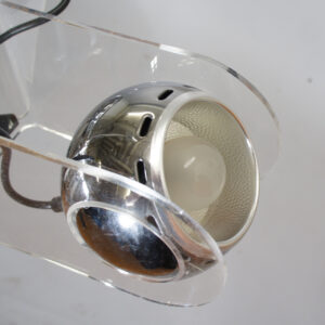 Gino Sarfatto for Arteluce. Ceiling lamp in plexi glass and chrome steel. Mod 540.