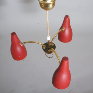 1950s three metal shade ceiling lamp. Wigerdals.com