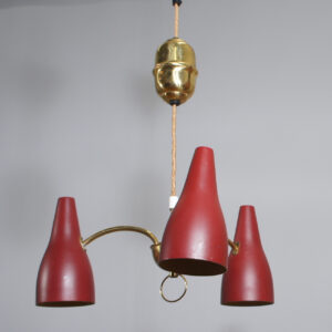 1950s three metal shade ceiling lamp. Taklampa i plåt Wigerdal.com