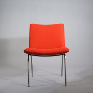 Hans J. Wegner for AP-stolen AP-38 "Kastrup chair". Chair in wool fabric and legs in steel. Wigerdals.se