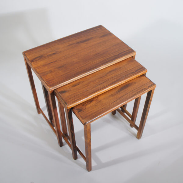 1960's nesting table in jacaranda. Wigerdals Satsbord i jakaranda