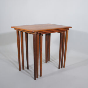 1960's three piece nesting table in teak. Satsbord Wigerdals