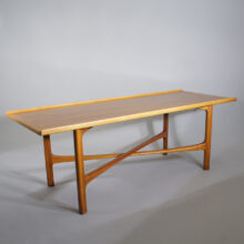 Folke Olsson for Bodafors. Coffee table in teak and oak. Soffbord i teak och ek. Wigerdals.se