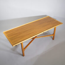 Folke Olsson for Bodafors. Coffee table in teak and oak. Soffbord i teak och ek. Wigerdals Värld