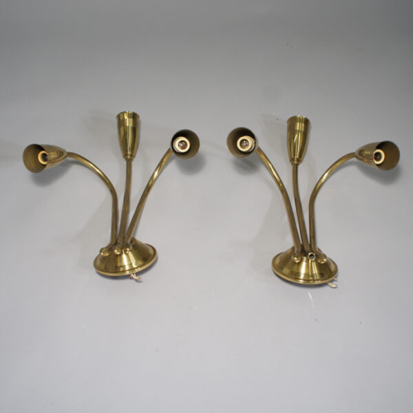 1950's wall lamps i brass. Vägglampor i mässing Wigerdals Värld