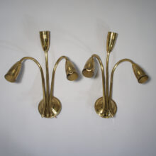 1950's wall lamps i brass. Vägglampor i mässing Wigerdals