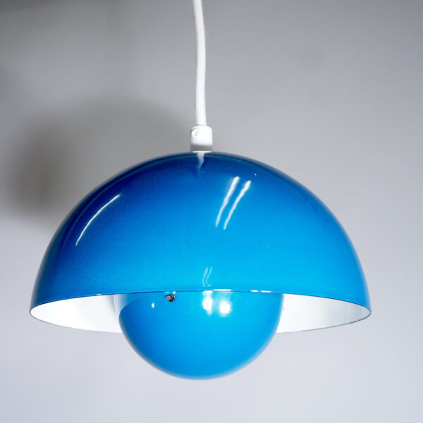 Verner Panton for Louis Poulsen, Denmark. "Flowerpot". Ceiling lamp in enamel metal. Taklampa i emalj. Wigerdals