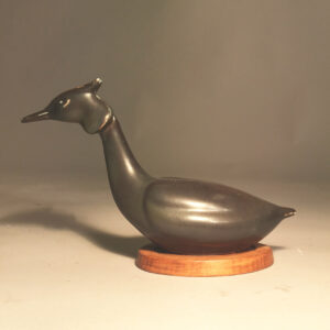 Gunnar Nylund for Rörstrand Grebe bird in stoneware on wood base. Dopping fågel stengods Wigerdal.com