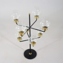 Ateljé Lyktan, Sweden. Desk chandelier "Oktav" in metal and glass. Bordsljusstake i smide och glas. Wigedal.com