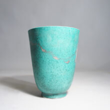 Wilhelm Kåge for Gustavsberg, Sweden. "Argenta" Vase i stoneware with painted decoration in silver. Vas i stengods med silverdekorering. wigerdals.com