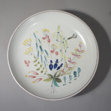 Stig Lindberg for Gustavsberg, Sweden. 1940-50's decorated faience dish. Fajansskål Wigerdals Värld