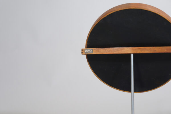 Uno & Östen Kristiansson for Luxus, Sweden. Mod 406. Table mirror in rosewood and steel. Bordsspegel i jakaranda och borstat stål Wigerdals Värld