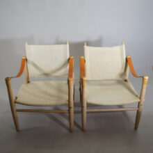 Elias Svedberg for Nordiska Kompaniet. Safari chair in beech, canvas and leather. Safaristol NK wigerdals.se