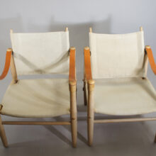 Elias Svedberg for Nordiska Kompaniet. Safari chair in beech, canvas and leather. Safaristol NK Wigerdal.com