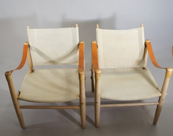 Elias Svedberg for Nordiska Kompaniet. Safari chair in beech, canvas and leather. Safaristol NK Wigerdal.com