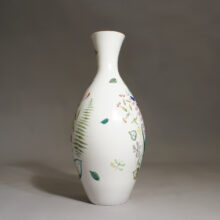 Stig Lindberg for Gustavsberg. Decorated vase in faience. Hänkelvas i fajans wigerdals värld