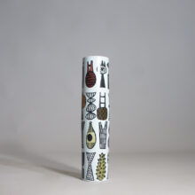 Stig Lindberg for Gustavsberg. High cylinder vase in faience. "Karneval" Hög cylindervas i fajans wigerdals värld