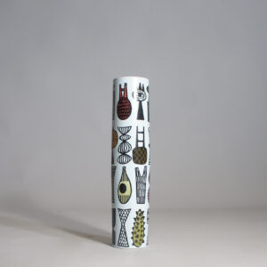 Stig Lindberg for Gustavsberg. High cylinder vase in faience. "Karneval" Hög cylindervas i fajans wigerdals värld