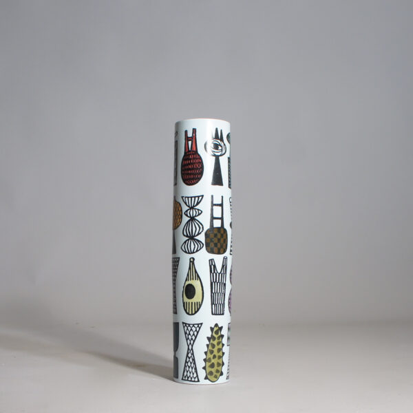 Stig Lindberg for Gustavsberg. High cylinder vase in faience. "Karneval" Hög cylindervas i fajans wigerdals värld
