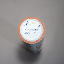 Stig Lindberg for Gustavsberg. High cylinder vase in faience. "Karneval". Hög cylindervas i fajans wigerdals Värld