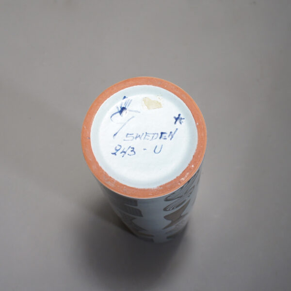 Stig Lindberg for Gustavsberg. High cylinder vase in faience. "Karneval". Hög cylindervas i fajans wigerdals Värld