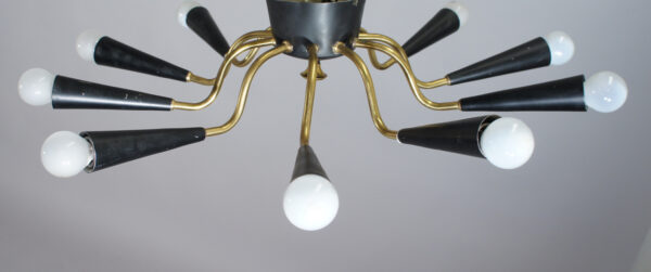 1950's ceiling lamp with ten lights. Taklampa Wigerdals 50tal.