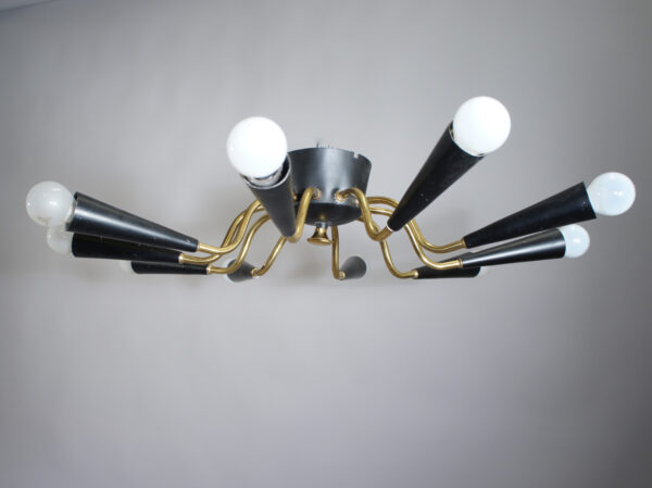1950's ceiling lamp with ten lights. Taklampa 10 lampor Wierdals