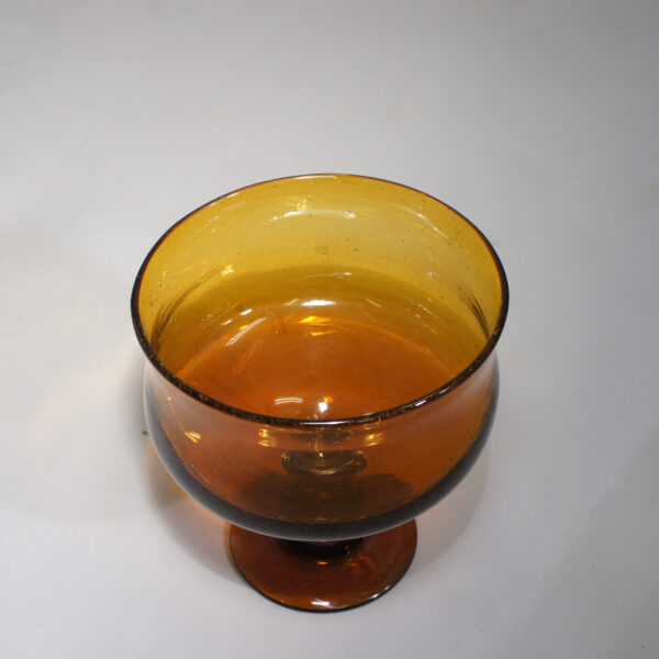 Erik Höglund för Kosta, Sweden brown glass bowl on foot. skål på fot Wigerdals