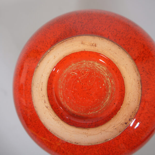Red ceramic vase by Kjell Knekta 1980's Wigerdals Värld Vas