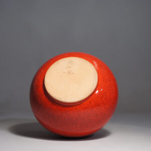 Red ceramic vase by Kjell Knekta 1980's