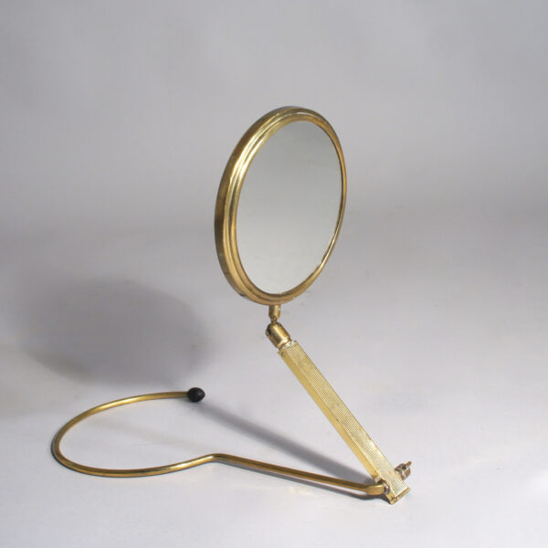 1950's hand/table mirror in brass. Hand bordsspegel mässing 50-tal Wigerdals Värld