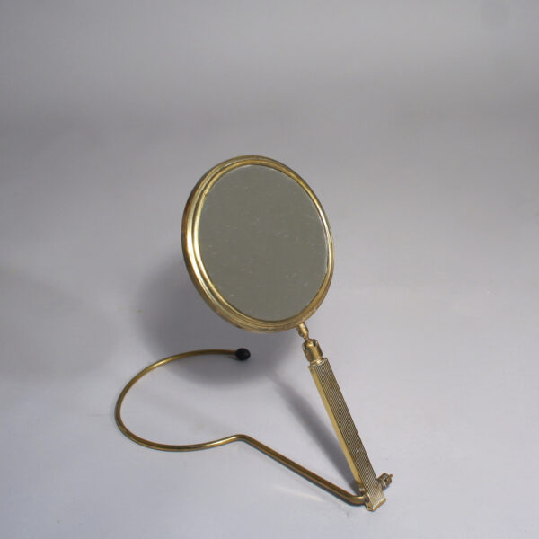 1950's hand/table mirror in brass. Hand bordsspegel mässing Wigerdals Värld