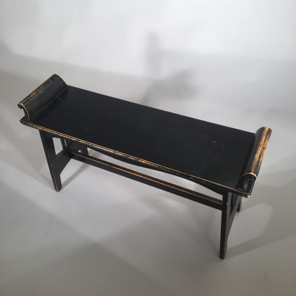 1920's art nouveau bench in black. Wigerdals Värld bänk