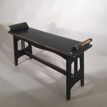 1920's art nouveau bench in black.Jugent Bänk i svart 1920-talet.