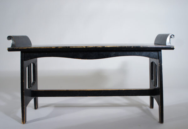 Black bench 1920's art nouveau. Svart bänk jugent. Wigerdals