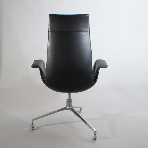 Jørgen Kastholm & Preben Fabricius for Alfred Kill. "Tulip chair". Office chair on wheels in leather. Kontorsstol på hjul i skinn Wigerdals Värld