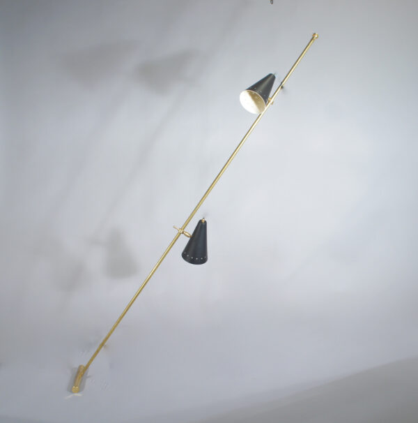 Leaning floor lamp in brass 1950's