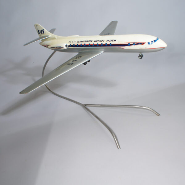 Sud Aviation Caravelle model on stand. SAS Scandinavian Airlines System.