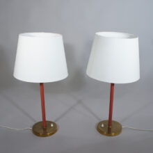 A pair of desk lamp by ASEA, Sweden. Ett par lampor mässing Wigerdals