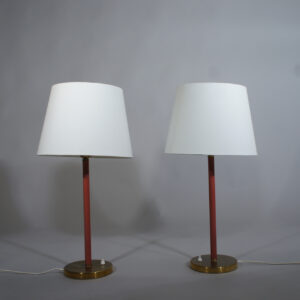 A pair of desk lamp by ASEA, Sweden. Ett par lampor i mässing Wigerdals