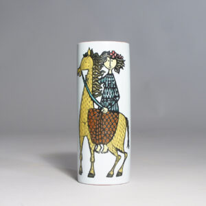 Stig Lindberg for Gustavsberg. "Karneval". Cylinder vase in stoneware. Wigerdals vas i stengods