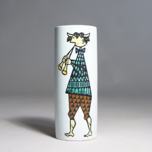 Stig Lindberg for Gustavsberg. "Karneval". Cylinder vase in stoneware. Vas i stengods -Wigerdals.com