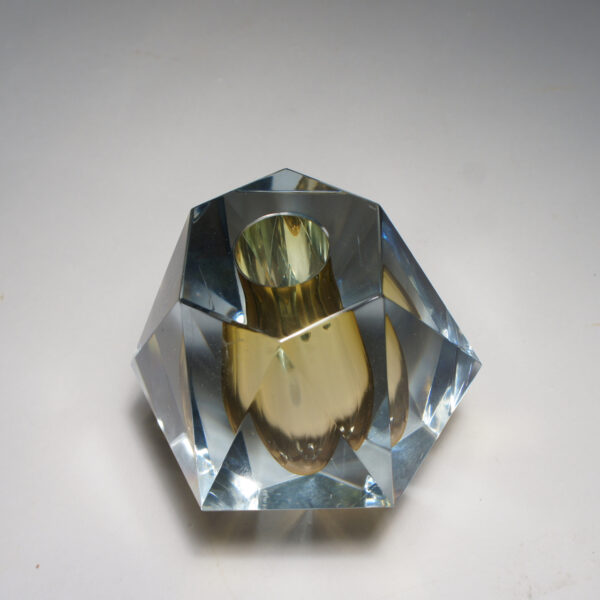 Asta Strömberg for Strömbergshytta, Sweden. "Diamant". Edge cut vase in glass. 1950's. Diamantslipad glasvas Wigerdals Värld