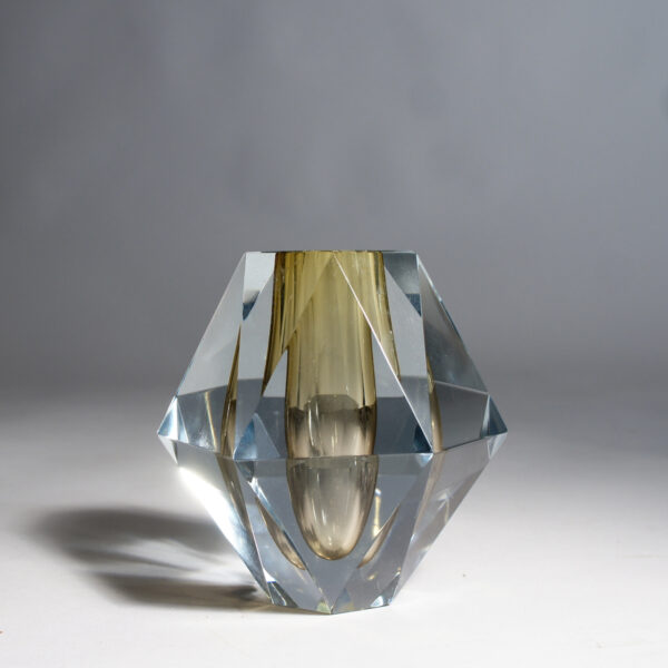 Asta Strömberg for Strömbergshytta, Sweden. "Diamant". Edge cut vase in glass. 1950's. Kantslipad glasvas. Wigerdals Värld