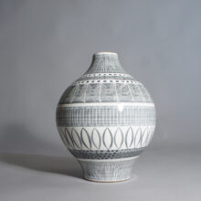 Ingrid Atterberg for Upsala Ekeby. "Grafika" 1951. Floor vase in ceramic. Golvvas Wigerdals